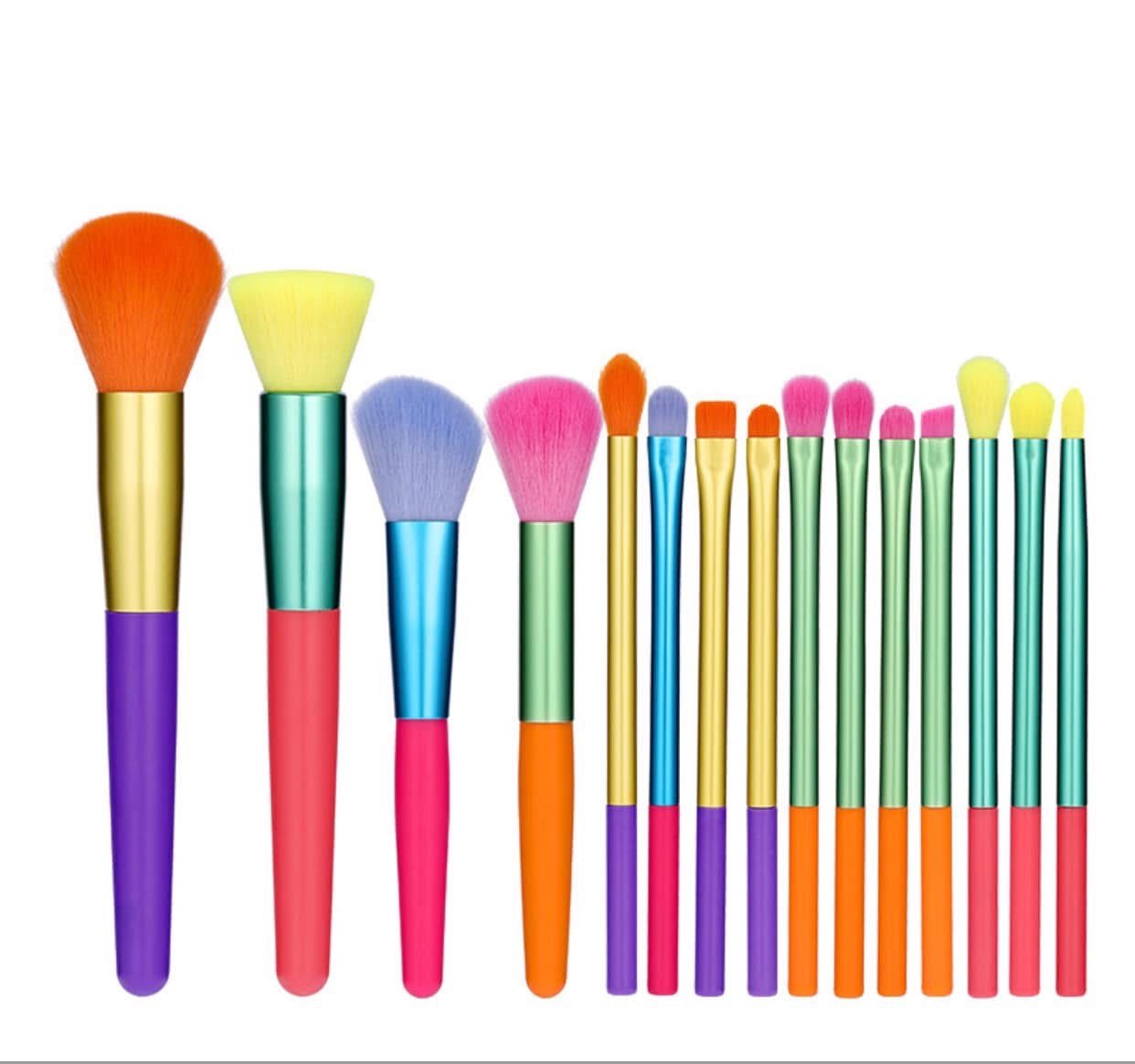 Multi-Colored Make-up Brush Set