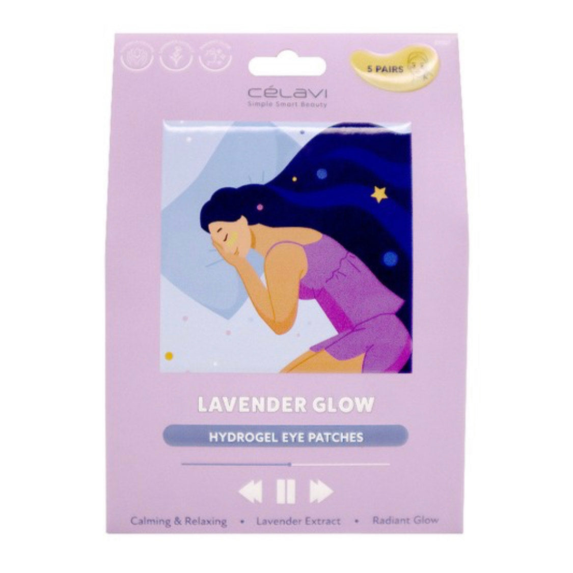 Celavi Hydrogel Eye Patches Lavendar Glow